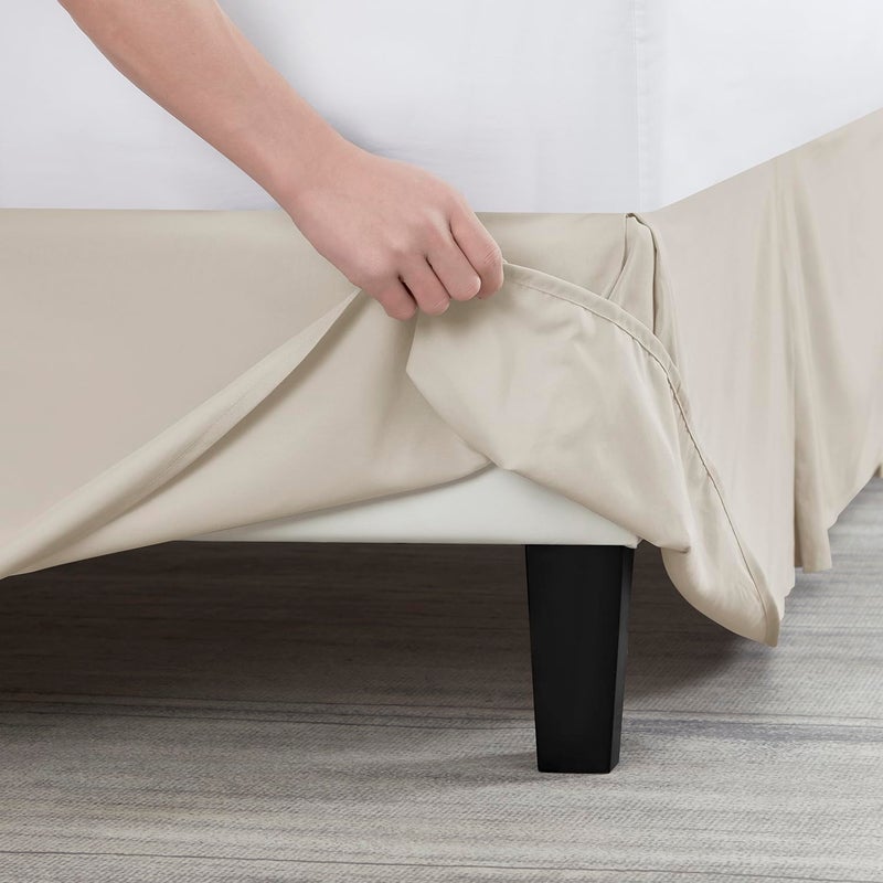 Nestl Silver Bed Skirt Queen Size - Queen Bed Skirt 14 Inch Drop - Brushed Microfiber Bed Skirts - Hotel Quality Pleated Bed Skirt - Shrinkage & Fade Resistant - Image 5
